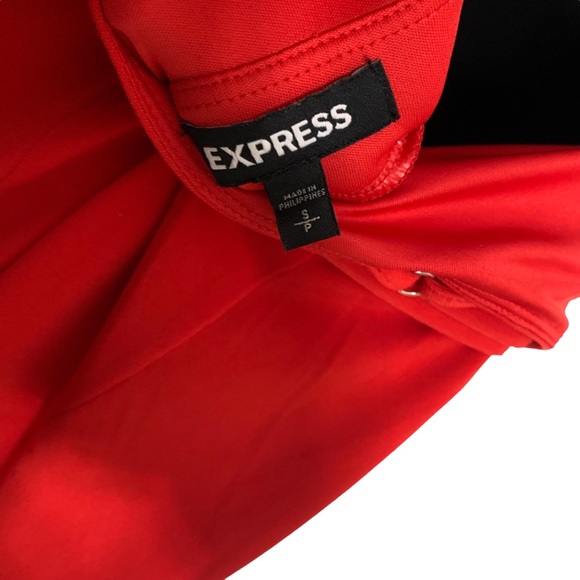 EXPRESS RED BELTED CRISS CROSS KEYHOLE TOP OPEN WIDE LEG JUMPSUIT - Picture 7 of 11